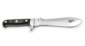 Puma Knife: Puma Special African Cape Buffalo Edition White Hunter with Black Leather Sheath