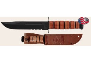 Ka-Bar Knife: Kabar Marine Corp Knife with Part-Serrated blade