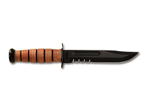 Ka-Bar Knife: Kabar Marine Corp Knife with Part-Serrated blade
