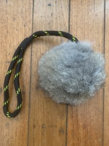 Dog Training Dummy: Large Real Rabbit Skin Distance-Marking Ball