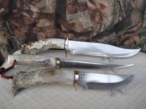 Ken Richardson's Set of 3 Handmade Stag Handle Knives