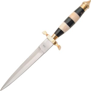 COMMANDO BLADED KNIFE WITH STEEL BLADE AND BUFFALO HORN & CAMEL BONE HANDLE