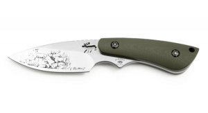 Puma Knife: Puma IP Laser Cut Red Deer G10 Green Handle