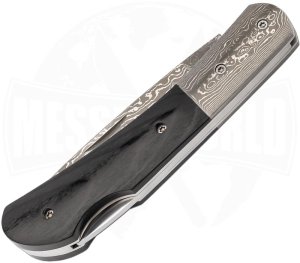 Puma Knife: Puma Tec Damascus Ebony Pakkawood Folding Liner Lock Knife