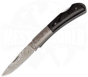 Puma Knife: Puma Tec Damascus Ebony Pakkawood Folding Liner Lock Knife