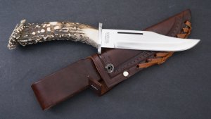 Silver Stag Crown Series Deep Valley Knife with Stag Antler Handle