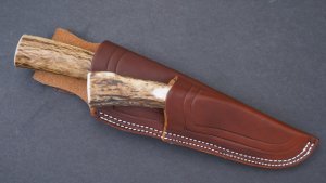 Silver Stag Crown Series Guide Two Knife Combo with Stag Antler Handle