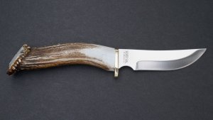 Silver Stag Crown Series Mountain Edge Knife with Stag Antler Handle