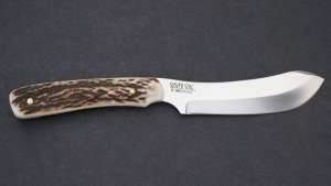 Silver Stag Slab Series Bullnose Skinner Stag Antler Handle