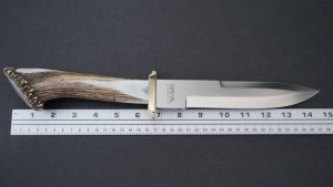 Silver Stag Crown Series Pacific Bowie Knife with Stag Antler Handle