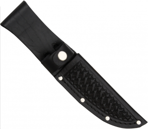 Knife Sheath: Black Leather Sheath - 4 inches