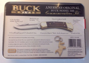 Buck Knife: Buck 110 Commemorative Set with Collectable Tin & Keyring