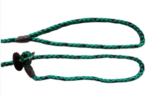 Dog Lead: Emerald green/Blue-flecked Deluxe Slip Lead, 8mm thick, 1.5m long