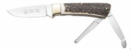 Puma Knife: Puma 2010 Model Jäger Knife with Stag Antler Handle in Original Sheath and Box