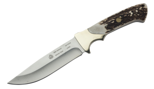 Puma Knife: Puma SGB HalfMoon Fixed Blade Knife with Stag Antler Handle