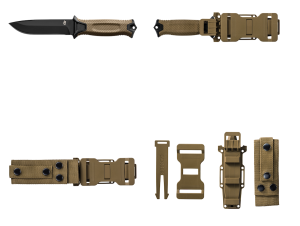Gerber Model StrongArm Drop Point Coyote Brown Military Knife in Belt Sheath & Box