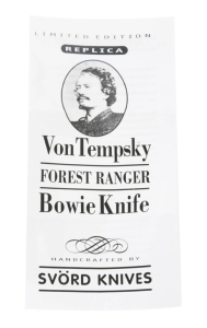 SVORD New Zealand made Svord Von Tempsky Big Bowie Knife