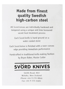SVORD New Zealand made Svord Von Tempsky Big Bowie Knife