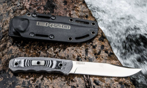 Kizlyar Knife: Kizlyar AUS-8 Original ECHO Black Straight Blade with G10 Handle