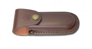 Puma Knife Sheath: Brown Large Vertical Leather Knife Pouch