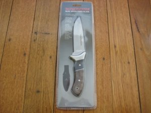 Winchester Burl Wood Handle Fixed Blade Knife