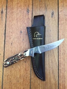 Schrade Knife: USA-made Schrade Ducks Unlimited USA162DU collectable knife