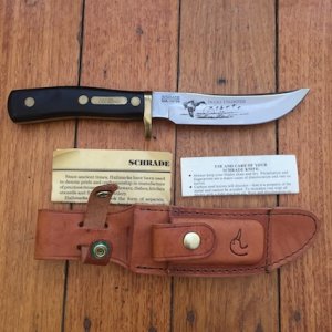 Schrade Knife: USA-made Schrade Ducks Unlimited 165DU collectable knife