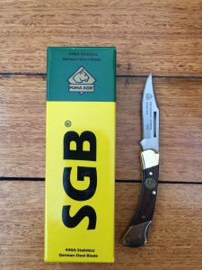 Puma SGB Knife: Puma SGB Jacaranda Wood Handled Gentlemen Folding Pocket Knife