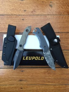 Leupold Number I & II Twin set fixed blade collectable knives with sheathes
