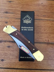 Puma Knife: Puma Game Warden Full Sized Folding Lock Knife with Plumwood Handle