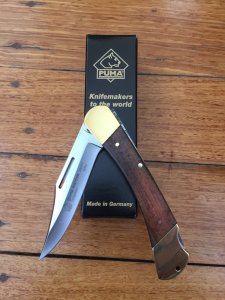 Puma Knife: Puma Game Warden Full Sized Folding Lock Knife with Plumwood Handle