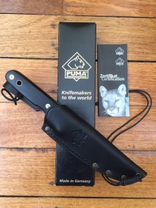 Puma Knife: Puma 2+2 Niederwild Fixed Blade knife with Micarta wood Handle