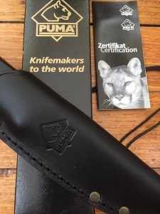 Puma Knife: Puma 2+2 Niederwild Fixed Blade knife with Micarta wood Handle