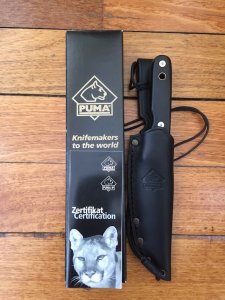 Puma Knife: Puma 2+2 Niederwild Fixed Blade knife with Micarta wood Handle