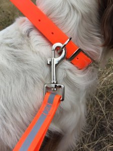 Dog Lead: Blaze Orange Reflective 2 Handled Dog Lead