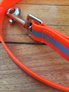 Dog Lead: Blaze Orange Reflective 2 Handled Dog Lead