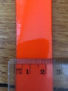 SOS Blaze Orange Dog Collar 2.5cm Wide 65cm with Black Buckle