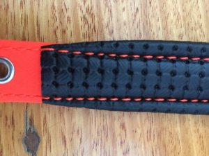 SOS Blaze Orange Dog Padded Collar 2.0cm Wide 55cm Long with Silver Buckle