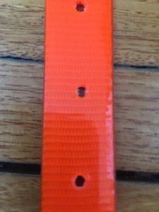 SOS Blaze Orange Dog Collar 2.5cm Wide 65cm with Black Buckle