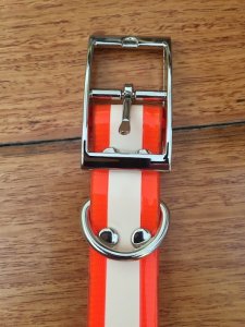 SOS Blaze Orange & Reflective Dog Collar - Medium (27.5cm to 44.5cm)