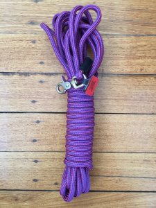 Long Dog Lead: Professional 10 metre Dog Trainer Purple-Blue Fleck Long Lead