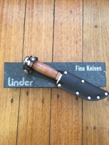 Linder Classic Fixed Blade knife with Wooden Handle