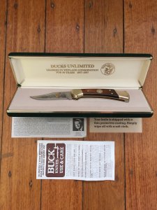 Buck Knife: Vintage Collectable Ducks Unlimited 50 Year Buck 112 Ranger Folding Knife