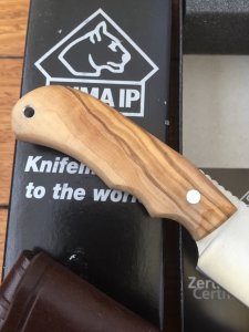 Puma Knife: Puma IP Ela Olive Handled Fixed Blade Knife