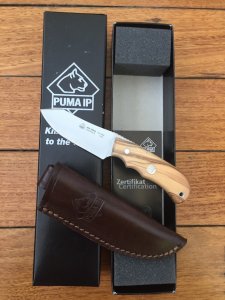 Puma Knife: Puma IP Ela Olive Handled Fixed Blade Knife