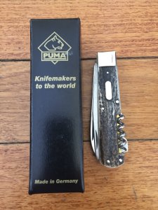 Puma Knife: Puma Jagdtaschenmesser III Hunting Pocket Knife with Stag Antler Handle