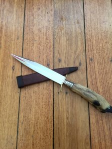 Puma Knife: Puma Handmade Vintage Forest Hunting Knife with Sterling Silver & Roe Deer Foot Handle