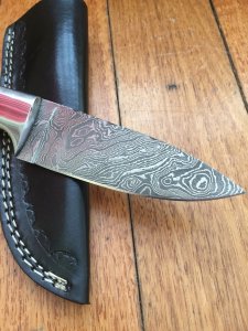 SOSDF Knife: 200 Layer Damascus Yellow Camel Bone Skinning Knife