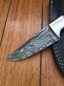 SOSDF Knife: 200 Layer Damascus Rosewood Handled Skinning Knife