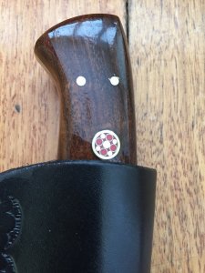 SOSDF Knife: 200 Layer Damascus Rosewood Handled Skinning Knife